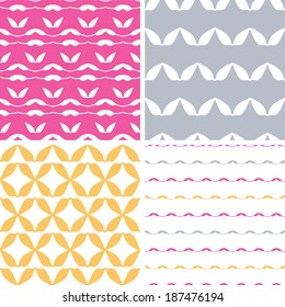 Four bstract leaf shapes geometric patterns backgrounds