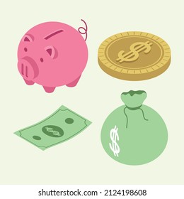 four budget management set icons