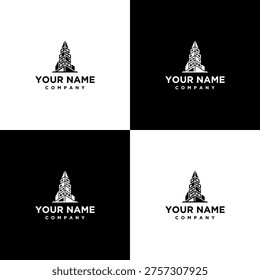 Four business logo templates with text