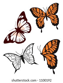Four Butterflies