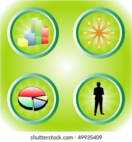 Four buttons - business theme