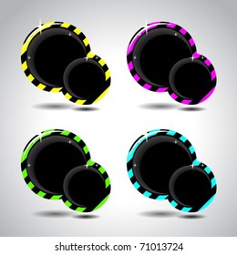 Four Buttons for design. Vector illustration.
