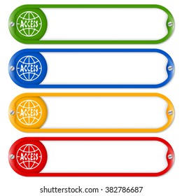 Four buttons for entering text with screws and access icon
