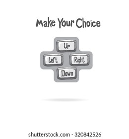 Four buttons for make your choice
