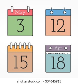 Four calendar icons, vector eps10 illustration