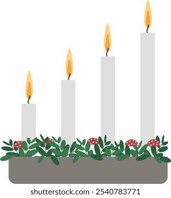 Four candles lit at the fourth sunday in advent.