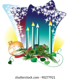 The four candles on the Advent Wencke and a Christmas ball