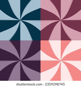 Four Candy swirl sunburst pattern Abstract Background