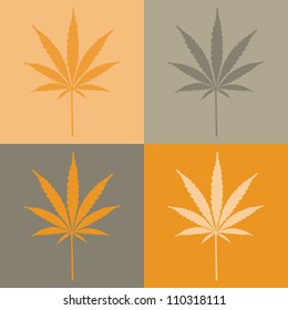 four cannabis leaf illustration