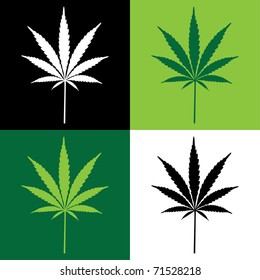 four cannabis leaf illustration