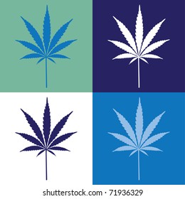 four cannabis leaf illustration
