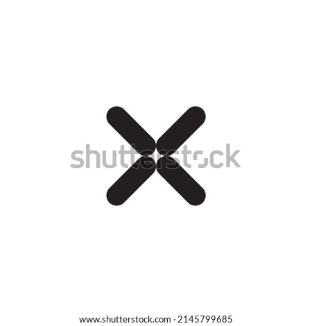 
Four capsules letter X simple symbol logo vector