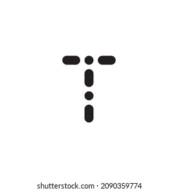 cuatro cápsulas, dos pastillas letra T símbolo simple vector