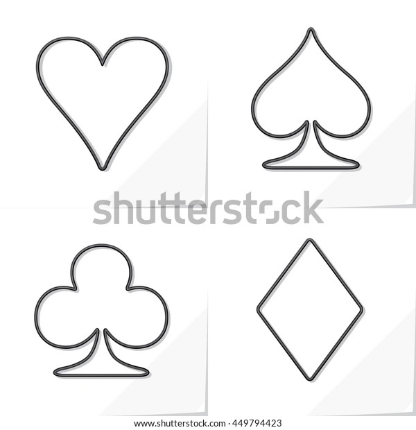 Four Card Suits Hearts Spade Clubs Stock Vector (Royalty Free) 449794423
