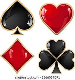 four card suits vector image