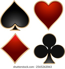 four card suits without background