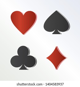 Four card suits.Suit of playing cards.Set of playing card suits.
