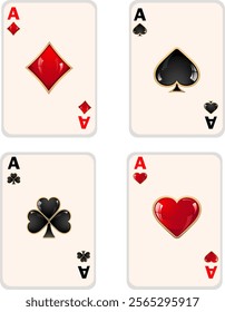 four cards ace vector image