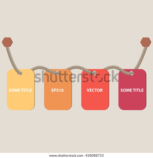 Four Cards On Rope Cards Timeline Stock Vector (Royalty Free) 428088733