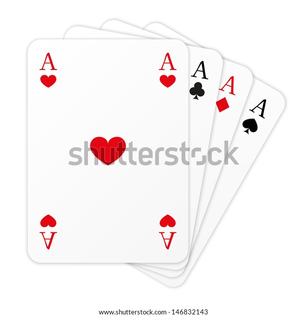 Four Cards On White Background Stock Vector (royalty Free) 146832143