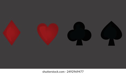 Four cards signs. vector illustration