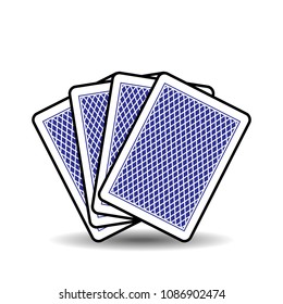 Four cards vector illustration