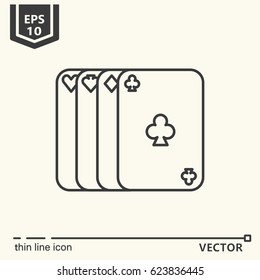 four cards. Vector single isolated icon. EPS 10. Isolated object.