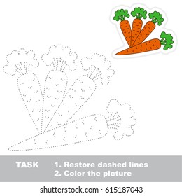 Four Carrots. Dot to dot educational game for kids.