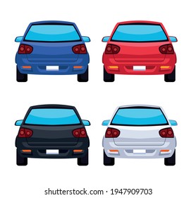 four cars back set icons