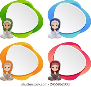Four cartoon characters with vibrant speech bubbles