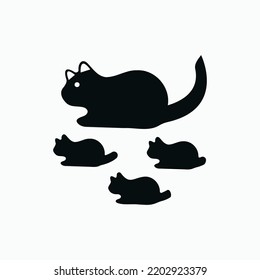 Four cat animal logo design 