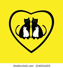 four cats love vecctor logo 