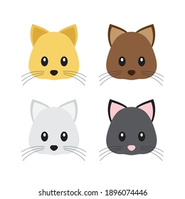 Four cats vector set emoji