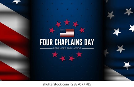 Four Chaplains Day February 03 Background Vector Illustration