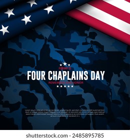 Four Chaplains Day February 03 Background Vector Illustration