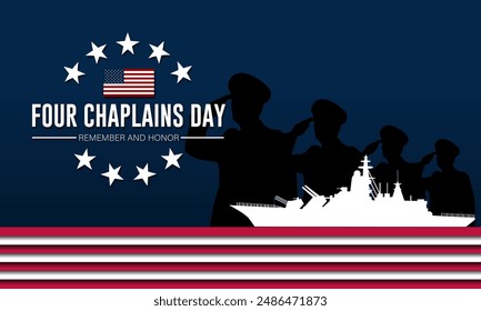 Four Chaplains Day February 03 Background Vector Illustration