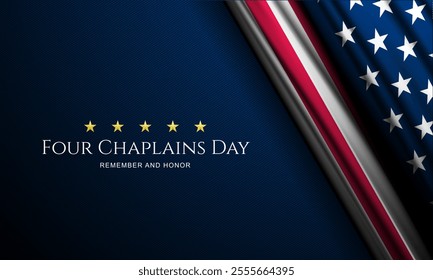 Four Chaplains Day Remember And Honor, February 03 Background Vector Illustration