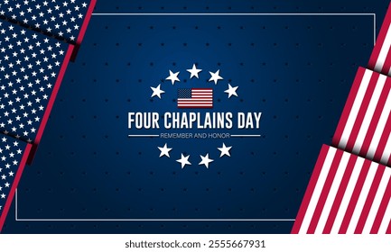 Four Chaplains Day Remember And Honor, February 03 Background Vector Illustration