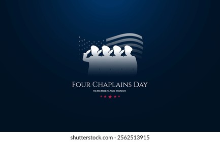 Four Chaplains Day Remember And Honor, February 03 Background Vector Illustration