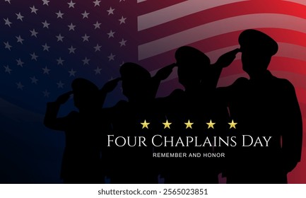 Four Chaplains Day Remember And Honor, February 03 Design Background Illustration