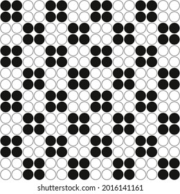Fondo de pantalla de cuatro círculos de damas. Patrón de fondo de pantalla transparente para vectores.