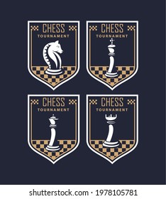 four chess tournament shields emblems