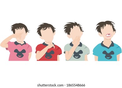 Four children characters. Design is used for illustration purpose