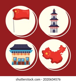 four china republic set icons