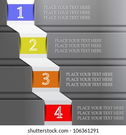 Four choice bar with paper labels