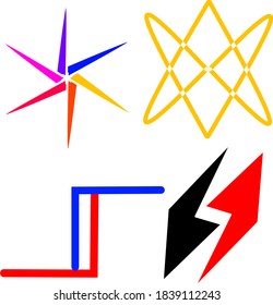 
four choices of logos that are suitable for use as company and product identities