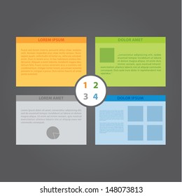 Four choices. Vector colorfully template. Clean template, four choices. Four rectangles with space for your content.