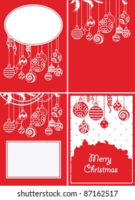 Four christmas balls backgrounds