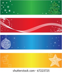 four christmas banner vector eps8