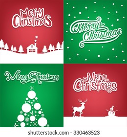 Four Christmas card collection for greeting card